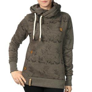 Naketano Brown Hoodie with Deer Print